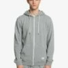 Quiksilver Essentials - Sweat à Capuche Demi-zip En Matière Biologique Pour Homme -Pas Cher Quiksilver Magasin eqyft04113 essentialszipterryw sjsh frt1