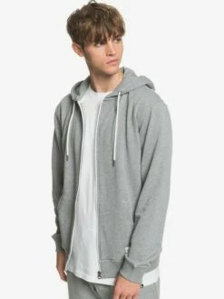 Quiksilver Essentials - Sweat à Capuche Demi-zip En Matière Biologique Pour Homme -Pas Cher Quiksilver Magasin eqyft04113 essentialszipterryw sjsh frt4