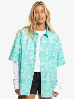 Quiksilver X Stranger Things Tribal Shirt 2022 - Chemise à Manches Courtes Pour Homme -Pas Cher Quiksilver Magasin eqywt04451 quiksilverw bfk6 frt11